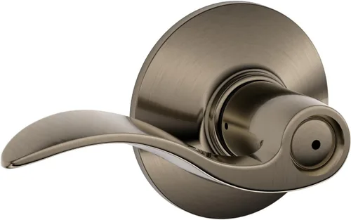 Miniatura 86 de SCHLAGE - Manija de puerta Accent con cerradura de paso libre para pasillo y armario en bronce antiguo - F10 ACC 716 Bronce Envejecido