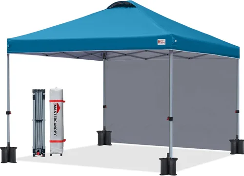 Miniatura 17 de MASTERCANOPY - Toldo desplegable duradero con 1 pared lateral (6.6 x 6.6 pies, caqui)
