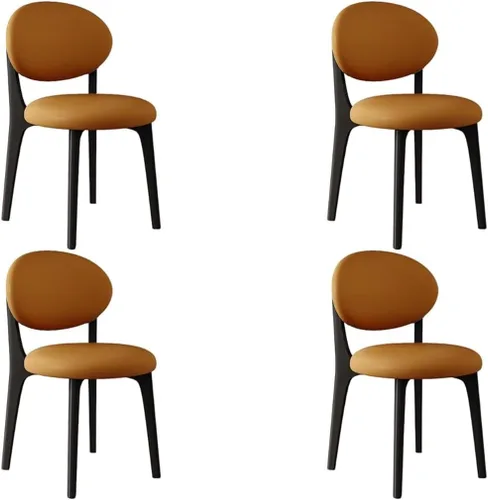 Miniatura 59 de YVYKFZD Juego de sillas de comedor, sillas de cocina de madera maciza, silla de comedor de granja con respaldo curvo, silla tapizada de cuero