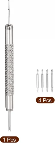 Miniatura 4 de uxcell Kit de repuesto de pasadores de correa de reloj, acero inoxidable de 0.551in, 4 pines con herramienta de extracción de barra de resorte
