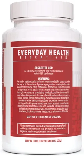 Miniatura 3 de Huge Supplements 100% puro extracto de bergamota cítrica 10:1 cápsulas – 1000 mg por porción – Apoya la digestión, el manejo del estrés y la salud