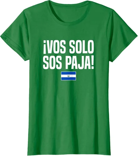 Miniatura 42 de Camiseta Vos Solo Sos Paja Salvadoran Slang Bandera de El Salvador, Negro