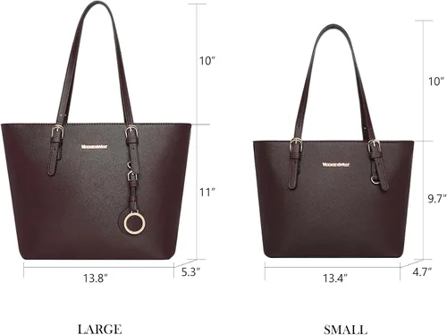 Miniatura 6 de Montana West Bolso de mano para mujer bolso de hombro de cuero vegano tamaño grande y mediano juego de 2 monederos