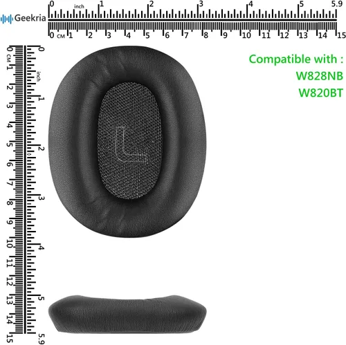 Miniatura 6 de Geekria Almohadillas de repuesto para Edifier W820BT, W828NB almohadillas para auriculares, piezas de reparación (negro)