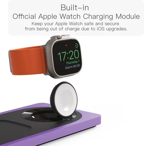 Miniatura 4 de PETINO Soporte Cargador Mag-Safe, Estación de Carga Inalámbrica Magnética 3 en 1 para Dispositivos Apple, Serie iPhone 15/14/13/12, Apple Watch