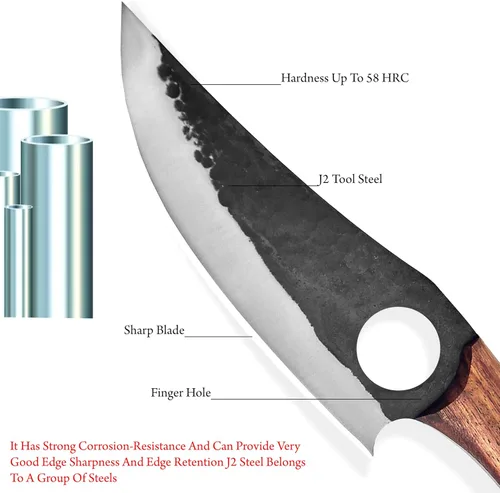 Miniatura 5 de KIMPE Cuchillo de chef profesional de 11 pulgadas - Cuchillo de cocina japonés de acero inoxidable, cubiertos multipropósito ultra afilados