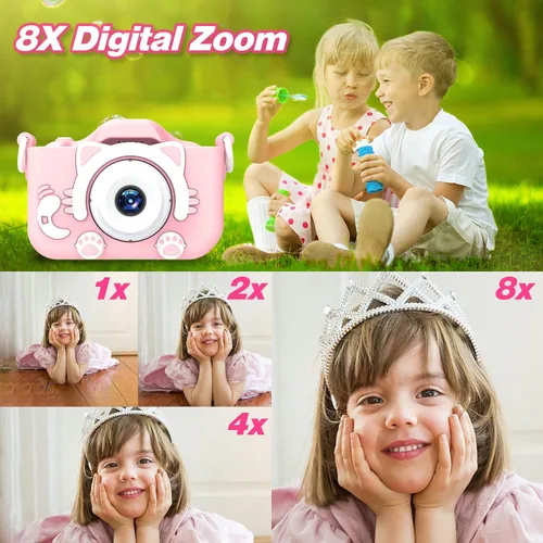Miniatura 7 de Goopow Juguetes de Cámara para Niños de 3-8 Años para Niñas y Niños, Videocámara Digital para Niños con Cubierta Suave de Dibujos Animados, Mejor