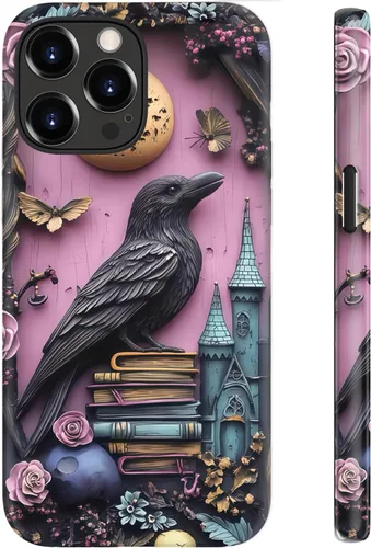 Miniatura 35 de LUHOURI Funda para iPhone 12 Mini, compatible con carga inalámbrica, doble capa, interior de silicona suave + carcasa exterior dura, bonito diseño