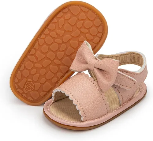 Miniatura 106 de Meckior Sandalias de verano con punta abierta y suave de piel sintética para bebés y niñas pequeñas