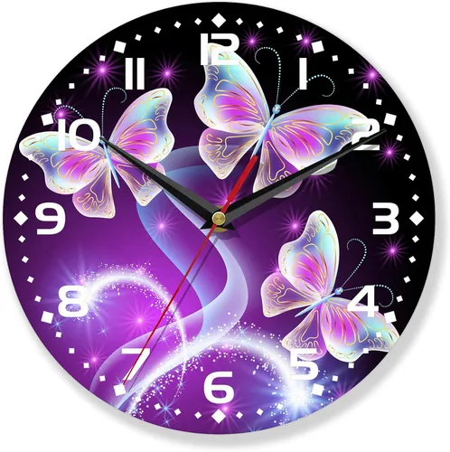 Miniatura 9 de Reloj de pared con diseño de gato, bonito reloj de pared para sala de estar, funciona con pilas, silencioso y sin tictac, decorativo para el hogar
