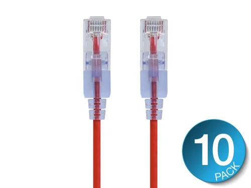 Miniatura 43 de Monoprice Cat6A - Cable de conexión Ethernet de 6 pulgadas, negro, UTP, 30 AWG, 10G, cable de cobre puro desnudo, sin enganche, RJ45, serie SlimRun