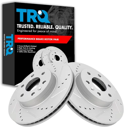 Miniatura 68 de TRQ Juego de rotores de freno de rendimiento trasero con revestimiento G premium compatible con Mazda 6 2014-2021