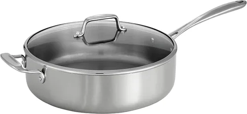 Miniatura 14 de Tramontina Tri-Ply Clad - Juego de utensilios de cocina de acero inoxidable de 12 piezas con tapas de vidrio, ollas y sartenes, listo