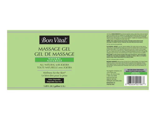 Miniatura 2 de Bon Vital' Naturale Gel de masaje con ingredientes naturales para masaje respetuoso con el medio ambiente, gel de masaje hipoalergénico para pieles