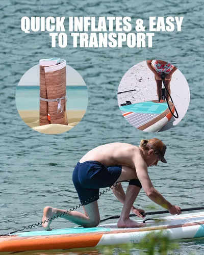 Miniatura 5 de Inflatable Stand Up Paddle Board for Youth and Adults – Wide Sup with Premium Accessories, Blow Up Paddleboard for Surfing, Fishing, Yoga & More