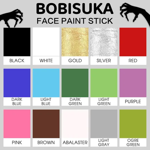 Miniatura 4 de BOBISUKA Palo de pintura facial dorada, impermeable, metálico, dorado, de cuerpo completo, kit de pintura mezclable para Halloween, maquillaje SFX