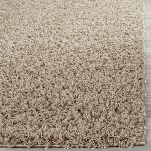 Miniatura 3 de SAFAVIEH Alfombra de área de 8x10 pies - Colección Athens Shag - Grande - Beige, no desprende pelusa y fácil de limpiar, ideal para sala de estar