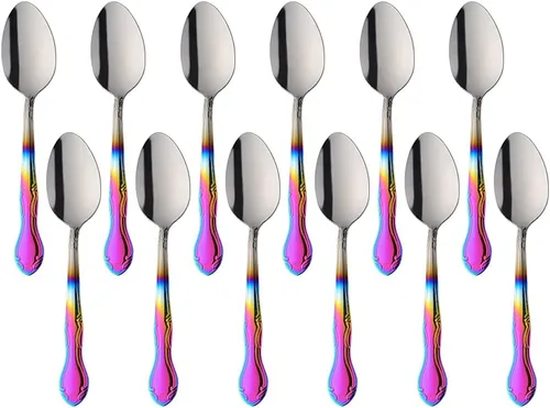 Miniatura 63 de Juego de 12 cucharas de café, mini cucharas de café, cucharas de espresso de acero inoxidable, cucharas pequeñas para postre, té, aperitivo, 4.6