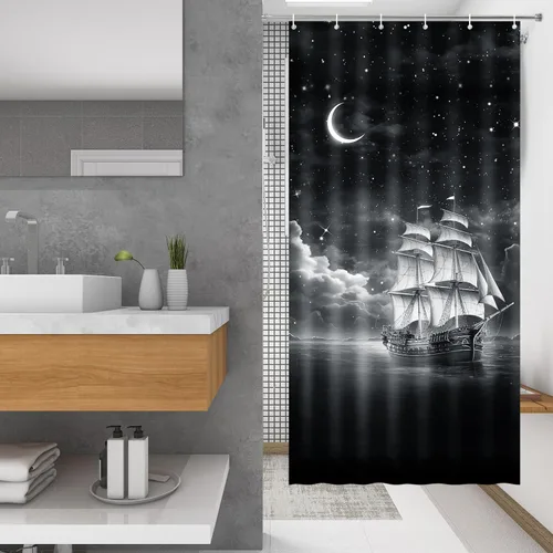 Miniatura 16 de Lokigo - Linda cortina de ducha con conejos, cortinas de ducha divertidas con conejos de Pascua para decoración de baño, cortina de ducha de tela