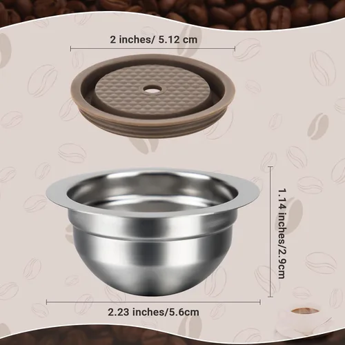 Miniatura 2 de Cápsulas reutilizables compatibles con Nespresso Vertuo Plus/Vertuo Next/Vertuo POP, cápsulas recargables de acero inoxidable de 2.7 fl oz/ 2.7 oz