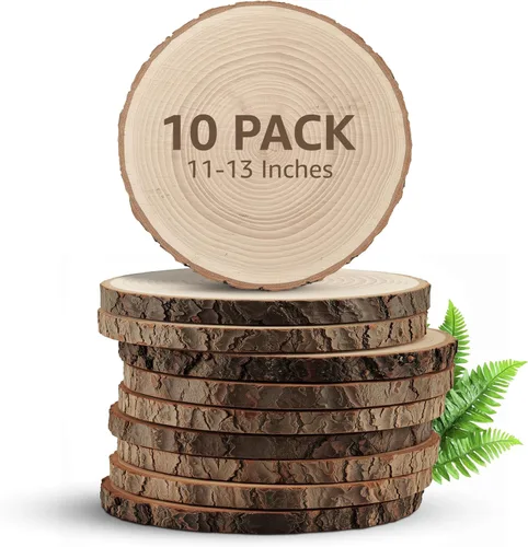 Miniatura 7 de KARAVELLA Rebanadas de madera grandes para centros de mesa, centros de mesa de madera para mesas, centro de mesa de boda rústico, losas de madera