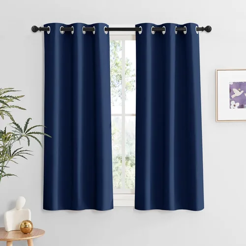 Miniatura 16 de RYB HOME Cortinas opacas de cocina de 36 pulgadas de largo, tratamiento de privacidad para ventanas pequeñas, aislamiento térmico, telón de fondo