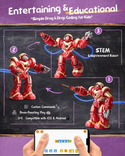 Miniatura 8 de Holyton 5088 Robots inteligentes para niños, robot RC programable STEM grande, con control de voz, control de aplicación, ojos LED, regalo ideal