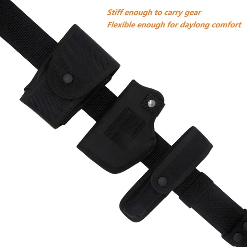 Miniatura 4 de TACNEX Cinturón de servicio con forro de gancho 4 soportes 2" de nylon de seguridad para oficial de policía y aplicación de la ley, cinturón