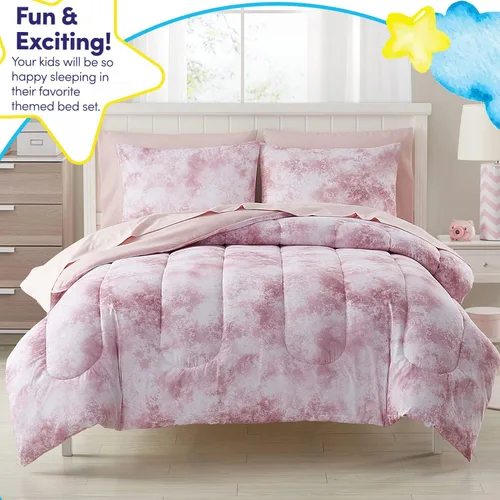 Miniatura 3 de Juego de ropa de cama para niños en una bolsa para niños y niñas, juego de sábanas impresas y edredón, individual, Waterbury Marble Mármol Waterbury