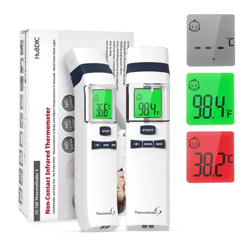Miniatura 9 de HubiBaby - Termómetro infrarrojo sin contacto para adultos, termómetro digital preciso para la frente, pantalla LED grande, alarma de fiebre