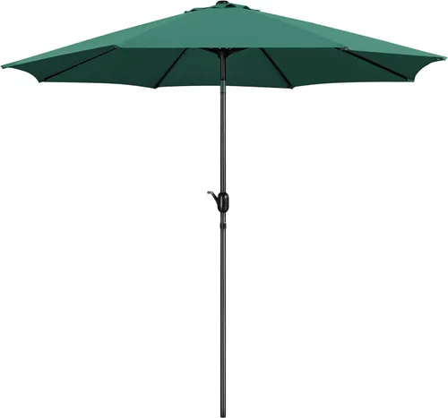 Miniatura 14 de Yaheetech Sombrilla de patio de 7.5 pies con 6 varillas resistentes, botón de inclinación y manivela para jardín, césped, cubierta, patio, piscina