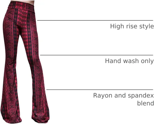 Miniatura 96 de ShopMyTrend - Pantalones de yoga largos con piernas anchas y acampanadas estilo palazzo, con cintura alta, para mujer