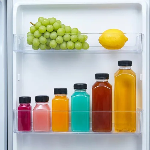 Miniatura 4 de 6 botellas pequeñas de plástico de 2 onzas con tapas, recipientes reutilizables transparentes a granel para bebidas a granel a prueba de fugas