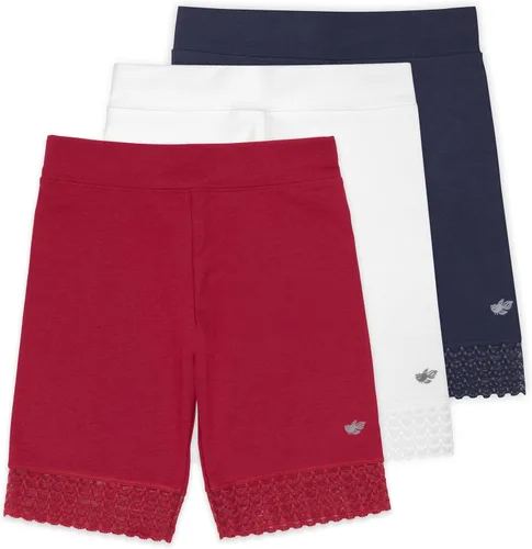 Lucky & Me - Pack de 3 pantalones cortos de ciclismo para niña, Jada, sin etiquetas, algodón súper suave con ribete de encaje, buena cobertura