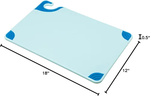 Miniatura 6 de San Jamar Saf-T-Grip Co-Polymer colección de tabla de cortar, Azul, 1