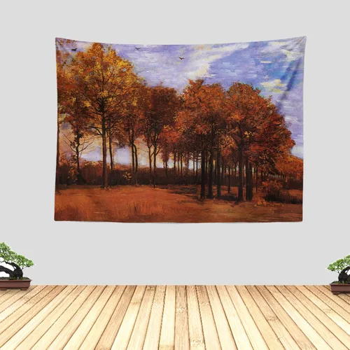 Miniatura 23 de Chitteri Vincent van gogh - Tapiz colgante de flores de almendra, 60 x 45 pulgadas, arte de pared de poliéster para decoración del hogar