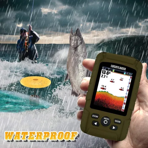 Miniatura 3 de LUCKY Buscador de peces de profundidad de agua, impermeable, portátil, buscador de peces de pesca, buscador de pesca en hielo, sensor de sonar