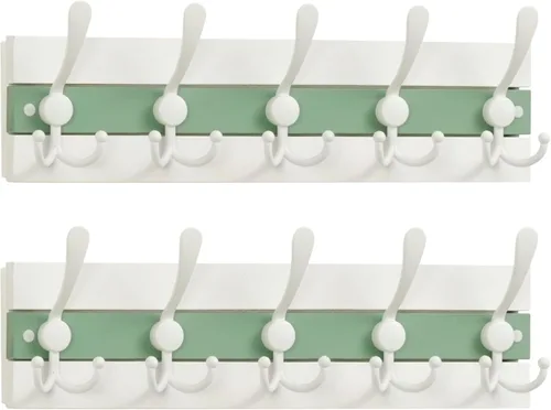 Miniatura 9 de SKOLOO Perchero de pared montado en la pared de estilo rústico: Perchero de pared de pino de madera auténtica de 40,6 cm de orificio a orificio