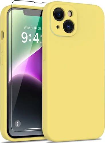 Miniatura 23 de DEENAKIN Funda compatible con iPhone 14 Plus con protector de pantalla, funda mejorada para cámara, goma de gel de silicona suave probada contra