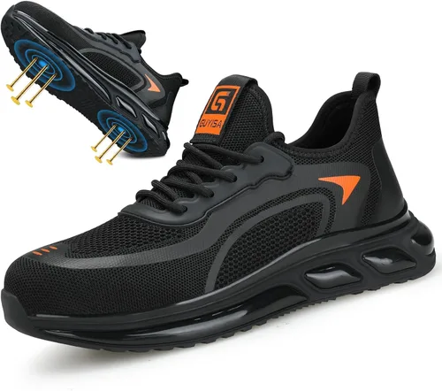 Zapatos deportivos con punta de acero para hombre, zapatos ligeros para hombre, zapatos de trabajo cómodos, zapatos de seguridad con amortiguación
