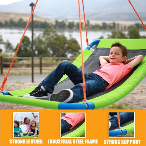 Miniatura 3 de PLATPORTS Columpio de plataforma – Columpio rectangular grande para niños y adultos
