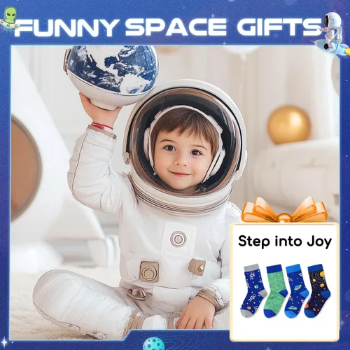 Miniatura 5 de HAPPYPOP Gifts Kids - Space Socks, Astronaut Planet Math Socks, Astronomy Gifts for Boys