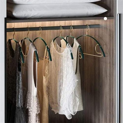 Miniatura 4 de 5pcs Aluminum Alloy Wardrobe Space Saving Clothing Hanger Drying Sweater Shirt Storage Rack(Gray)