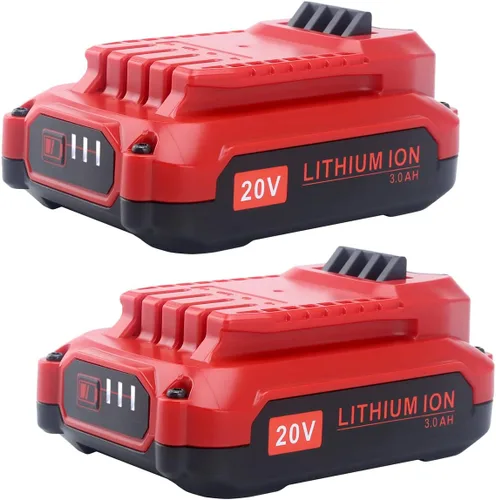 Biswaye Paquete de 2 potentes baterías de 20 V 3.0 Ah compatibles con baterías Craftsman 20V CMCB201 CMCB202 CMCB204, para taladro inalámbrico V20,