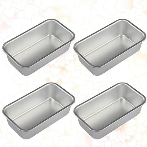 Miniatura 7 de Hemoton Molde de pan antiadherente rectangular de aleación de aluminio, 4 piezas, moldes para pan, tostadas, brownie, herramientas para hornear