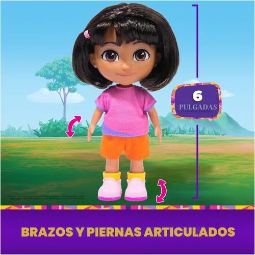 Miniatura 4 de Dora, Best Friends DORA & Boots Set, muñeca de 6 pulgadas con ropa, mochila y botas figura de juguete, juguetes para niños para niñas y niños a