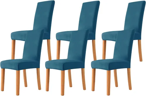Miniatura 5 de Velvet Chair Covers Beige Gray, Stretch Dining Room Chair Covers 2 Pack, Super Fit Dining Chairs Slipcovers Spandex Washable Kitchen Parson Chair