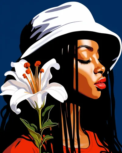 Miniatura 26 de Pintura por Números Afroamericana DIY Pintura Acrílica Kit de Pintura por Números para Niños Adultos Principiantes Chica Negra de Moda DIY Pintura
