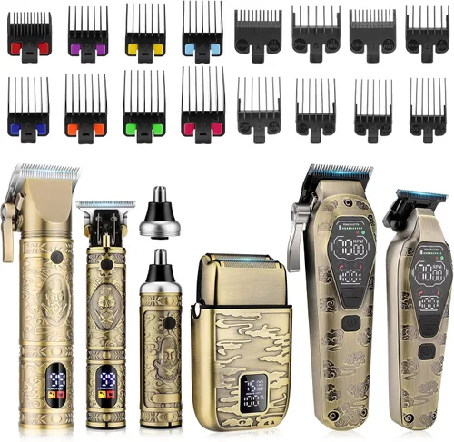 Qreeyx Cortadora de pelo profesional inalámbrica para hombres – Cortadora de pelo Zero Gap T-Blade Trimmer Eléctrica de lámina y recortadora de pelo