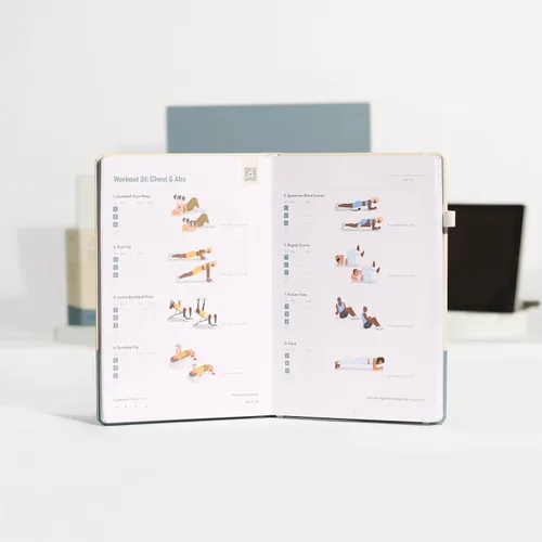 Miniatura 4 de Diario de entrenamiento en casa con mancuernas. Programa de 13 semanas. Planificador de ejercicio/libro de entrenamiento que solo requiere